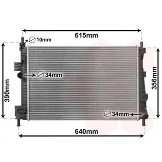 Radiator Motor FORD C-MAX 2 2010->2019 Radiator apa 1.6 TDCi diesel MANUAL (545x360x26) Perioada 2010 2011 2012 2013 2014 2015 2016 2017 2018 2019