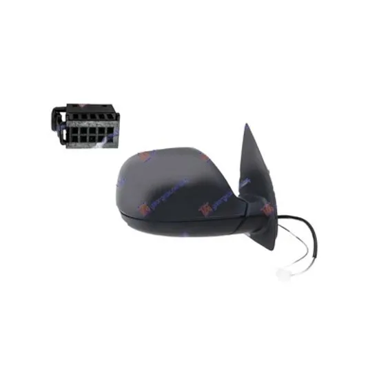 Oglinda VW AMAROK 2010-> Oglinda exterioara electrica cu incalzire cu rabatare electrica pentru vopsit (negru BASE) (cu antena) stanga Perioada 2016 2017 2018 2019 2020 2021 2022