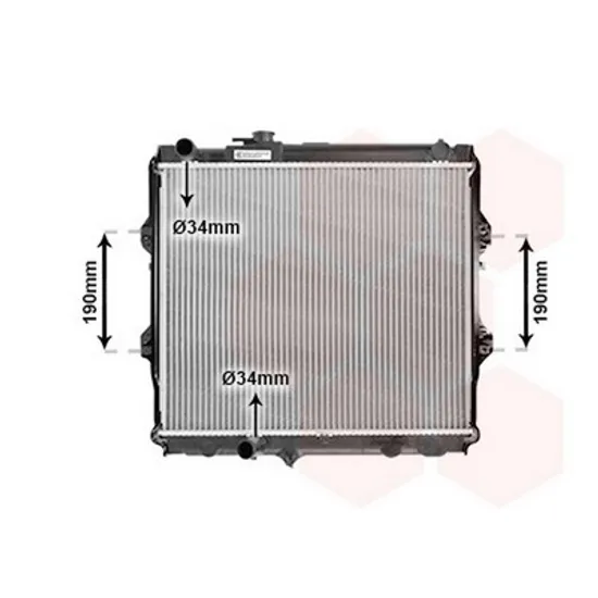 Radiator Motor TOYOTA HILUX 6 1994->2005 Radiator apa 2,4cc D(45x52,5x3,5) Perioada 1997 1998 1999 2000 2001 2002 2003 2004