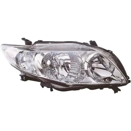 Far dreapta TOYOTA COROLLA E15 2006->2014 perioada 2006 2007 2008 2009 2010 2011 2012 2013 pana la an de fabricatie 04/2010, fara motor reglaj, semnal transparent, cu reglaj electric, cu bec HB3/HB4