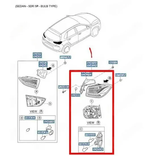 Stop Spate HYUNDAI i30 2017-> Lampa stop spate exterior (H/B) (O) STANGA Perioada 2020 2021 2022 2023 2024 2025
