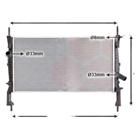 Radiator apa FORD TRANSIT 2005->2014 pentru 2.3 16V RWD, perioada 2006 2007 2008 2009 2010 2011 2012 2013 2014
