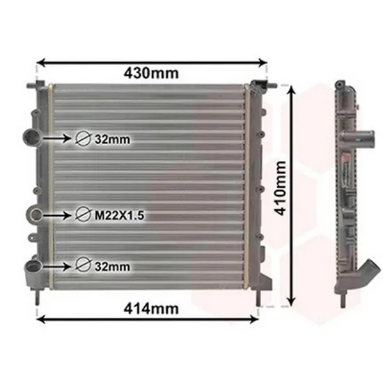 Radiator Motor RENAULT CLIO 2 1998->2012 Radiator apa benzina-AC(35x37)cu pompa-FUN SCREW (VALEO CLASSIC) Perioada 1998 1999 2000 2001 2002 2003 2004 2005
