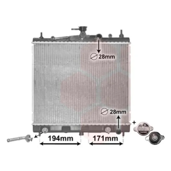 Radiator apa NISSAN NOTE 2006->2012 pentru 1.4 LPG, perioada 2006 2007 2008 2009 2010 2011 2012 2013