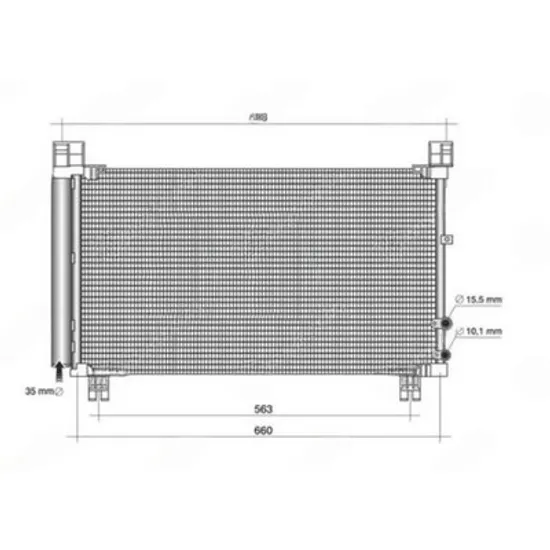 Radiator Aer Conditionat LEXUS IS 3 2013-> Radiator condensator aer conditionat 2.5 benzina (675x370) (KOYO) Perioada 2013 2014 2015 2016