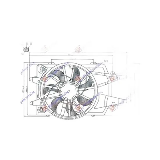 Ventilator Motor FORD FOCUS 1 1998->2008 Electroventilator complet simplu cu aer conditionat (4 pini), Perioada 1998 1999 2000 2001 2002 2003 2004