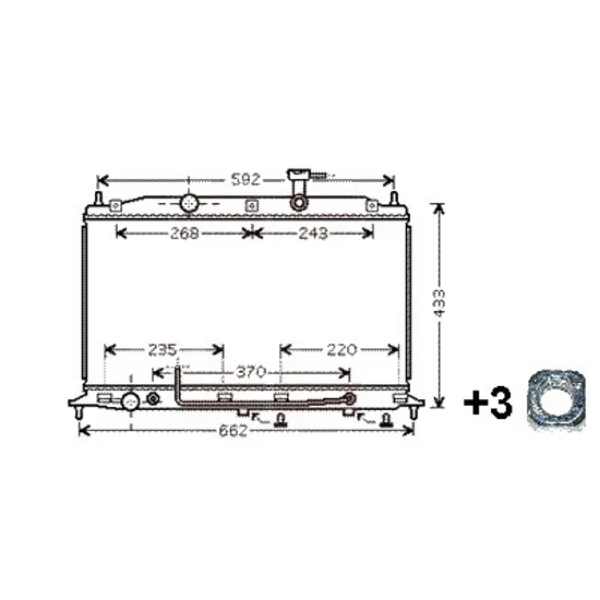 Radiator apa HYUNDAI ACCENT 3 SEDAN MC 2005->2012 pentru 1.4 GL, perioada 2005 2006 2007 2008 2009 2010