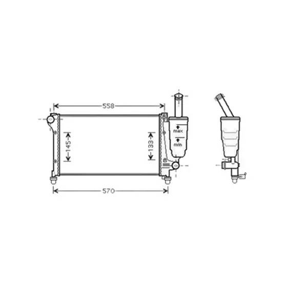 Radiator Motor FIAT PANDA 169 2003->2013 Radiator apa pentru 1.1 - 1.2i 8V fara aer conditionat (51x3,7) Perioada 2003 2004 2005 2006 2007 2008 2009 2010 2011