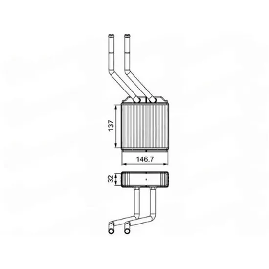 Radiator Incalzire FORD TRANSIT 2005->2014 Calorifer (137x147) (partea din spate) (VALEO) Perioada 2005 2006 2007 2008 2009 2010 2011 2012 2013 2014