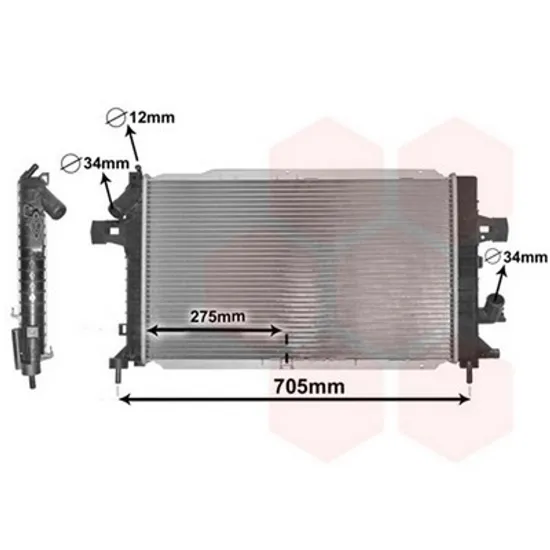 Radiator Motor OPEL ASTRA H 2004->2014 Radiator apa pentru 2 0i 16V - 1 7/1 9 CDTI OPC 60x37 Perioada 2004 2005 2006 2007 2008 2009