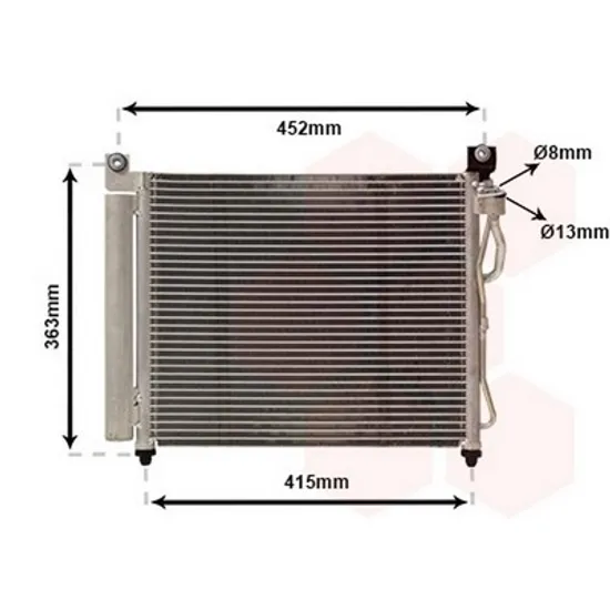 Radiator Aer Conditionat KIA PICANTO 2011->2017 Radiator aer conditionat benzina/ diesel (39x33.5) Perioada 2004 2005 2006 2007 2008 2009 2010