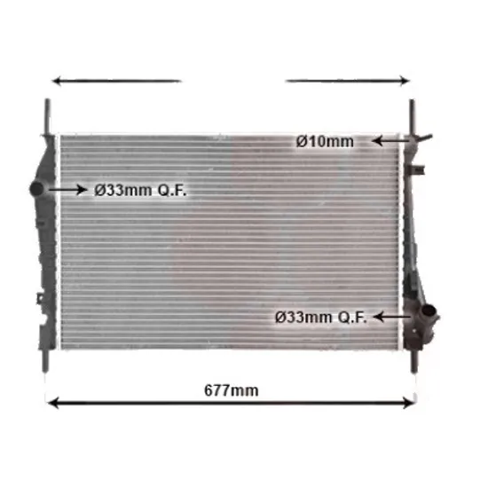 Radiator apa FORD MONDEO 3 2000->2007 pentru 2.0 TDCi, perioada 2001 2002 2003 2004 2005 2006 2007