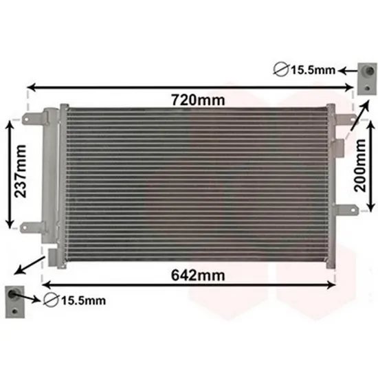 Radiator Aer Conditionat IVECO DAILY 3 1999->2007 Radiator aer conditionat 3.0 T.D (57x33,8x16) 2003-> Perioada 1999 2000 2001 2002 2003 2004 2005 2006