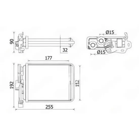 Radiator Incalzire PEUGEOT 308 2 2013->2021 Calorifer (177x152x32) (MAHLE BEHR PREMIUM LINE) Perioada 2013 2014 2015 2016 2017