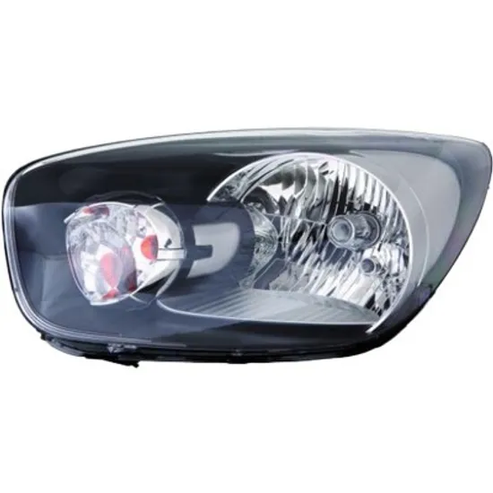 Far dreapta KIA PICANTO 2011->2017 perioada 2011 2012 2013 2014 2015 2016 2017 pana la an de fabricatie 2015, fara motor reglaj, semnal transparent, cu reglaj electric, cu bec H4