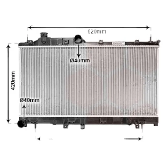 Radiator apa SUBARU IMPREZA 2007->2015 pentru 2.0 i AWD, perioada 2011 2012 2013 2014 2015 2016