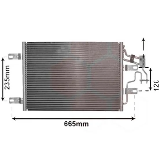 Radiator aer conditionat SKODA OCTAVIA 3 2012->2019 2.0 TSI 140KW 190CP , pentru motor DKZA perioada 2017 2018,2019,2020,2021 2022
