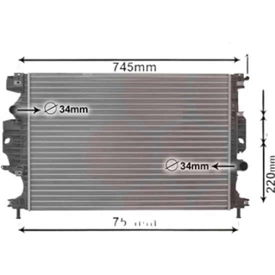 Radiator apa FORD S-MAX 2015-> 2.0 TDCi 4x4 132KW 180CP , pentru motor T8CG, T8CH, T8CI, T8CJ perioada 2015 2016,2017 2018