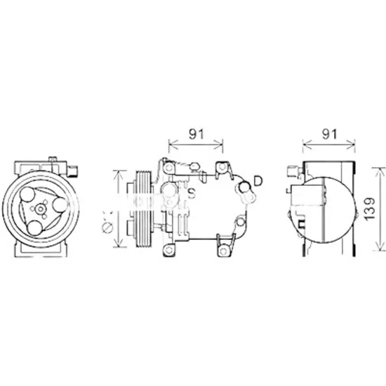 Compresor aer conditionat NISSAN NAVARA PICKUP D22 2008-> pentru 2.5 dCi 4x4, perioada 2008 2009 2010 2011 2012 2013