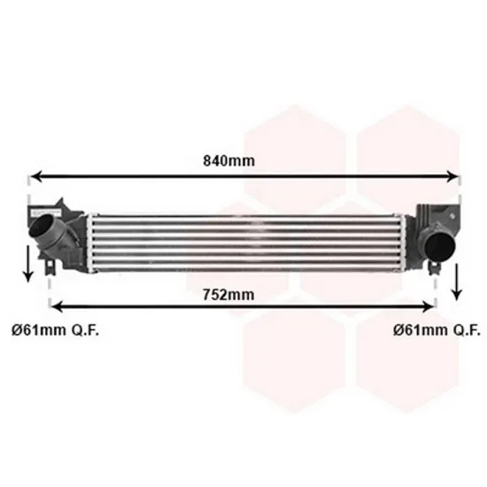 Intercooler MINI CLUBMAN F54 2014-> Radiator intercooler 1.2-1.5 TURBO benzina (585x112x62) Perioada 2014 2015 2016 2017 2018 2019 2020