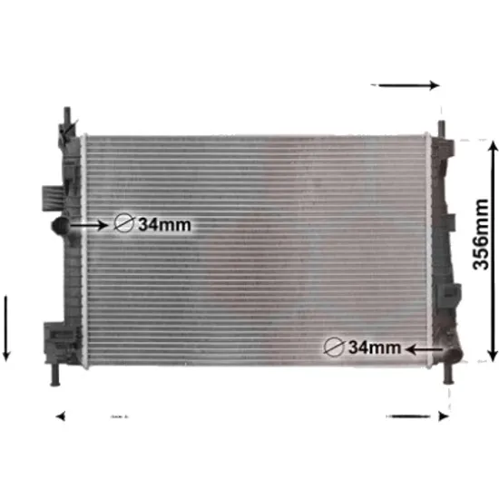 Radiator apa FORD C-MAX 2 2010->2019 1.6 TDCi 85KW 115CP , pentru motor T1DA, T1DB perioada 2010 2011,2012,2013,2014,2015,2016,2017,2018 2019