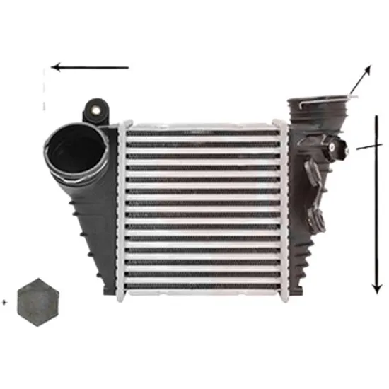Intercooler SEAT LEON 1999->2006, TOLEDO 2 1998->2006 pentru 1.9 TDI, perioada 2000 2001 2002 2003 2004 2005 2006