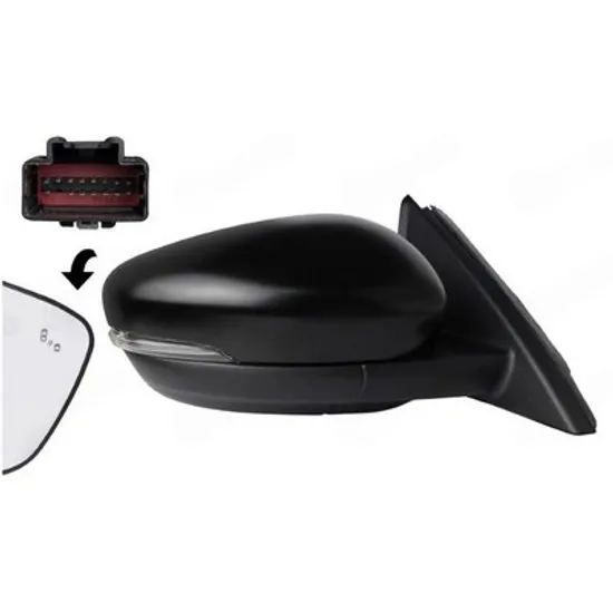 Oglinda FORD KUGA 3 2019-> Oglinda exterioara electrica cu incalzire cu rabatare electrica pentru vopsit cu memorie (cu semnal si lampa de podea si senzor banda) 15PIN DREAPTA Perioada 2019 2020 2021 2022 2023 2024