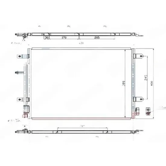 Radiator Aer Conditionat AUDI A4 8EC, B7 2004->2008 Radiator condensator aer conditionat S4-4.2i benzina - 2.7-3.0 Tdi diesel (560x390x16) Perioada 2004 2005 2006 2007 2008