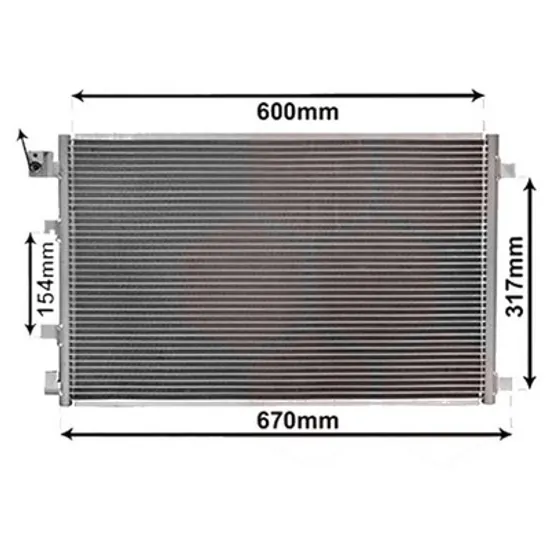 Radiator aer conditionat JEEP RENEGADE 2014->2021, COMPASS 2016-> pentru 1.6 CRD, perioada 2014 2015 2016 2017 2018 2019 2020 2021 2022