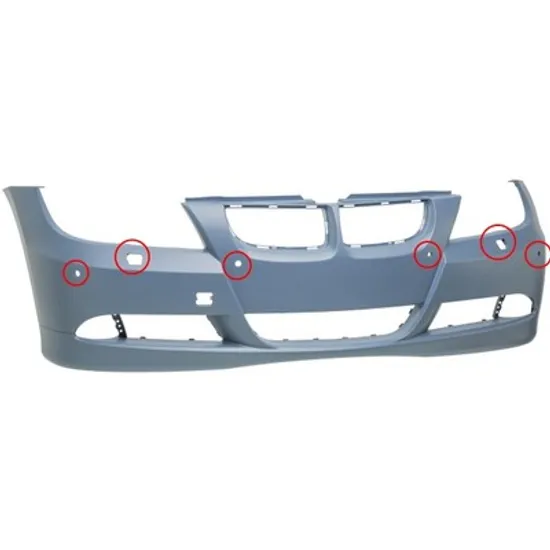 Bara Fata BMW 3 E90 2004->2011 Bara fata pentru vopsit (cu 4 senzori parcare si gauri spalator) Perioada 2005 2006 2007 2008