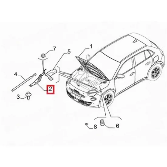 Balama Capota fata ALFA ROMEO JUNIOR 2024-> Balama capota (O) DREAPTA Perioada 2024 2025