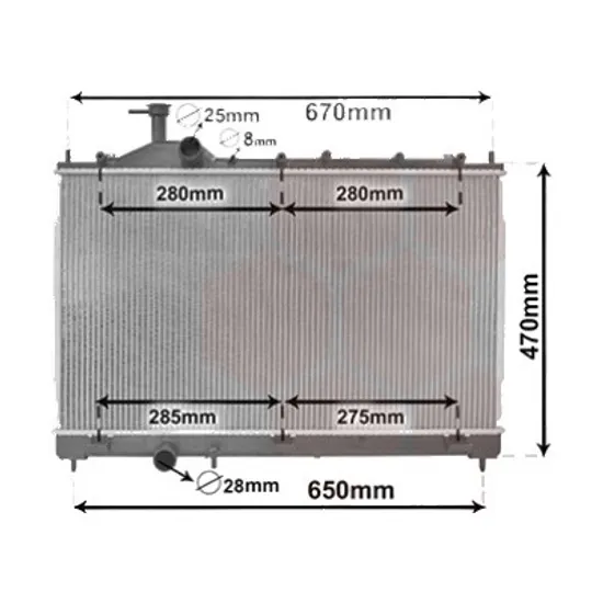 Radiator apa MITSUBISHI OUTLANDER 3 2012->2020 pentru 2.2 Di-D, perioada 2012 2013 2014 2015 2016 2017