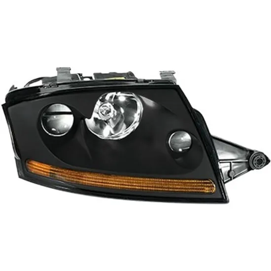 Far dreapta AUDI TT 8N3 1998->2006, TT Roadster 1999->2006 perioada 1998 1999 2000 2001 2002 2003 2004 2005 2006 cu motor reglaj, cu xenon, fumuriu, cu reglaj distanta iluminare automat, cu far de ceata, cu bec D2S/H3, cu bec H7,