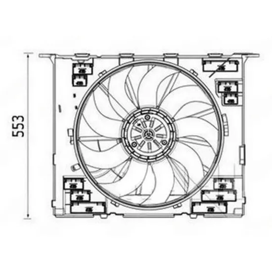 Ventilator Motor BMW 5 G30, F90 2016-> Ventilator 2.0 MILD/HYBRID benzina (484 mm) (400W) (4PIN) Perioada 2020 2021 2022 2023 2024