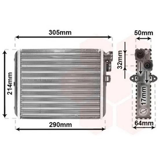 Radiator Incalzire VOLVO V70 2 1999->2008 Calorifer (M) (235x215x40) Perioada 2000 2001 2002 2003 2004 2005 2006 2007