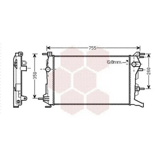 Radiator Motor RENAULT FLUENCE 2010-> Radiator apa 1.5 dCi MANUAL diesel (630x380) Perioada 2010 2011 2012 2013 2014 2015 2016