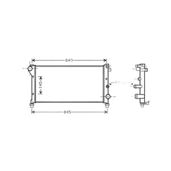 Radiator Motor FIAT PANDA 169 2003->2013 Radiator apa pentru 1.1 - 1.2 8V cu aer conditionat (59x31,7) Perioada 2003 2004 2005 2006 2007 2008 2009 2010 2011