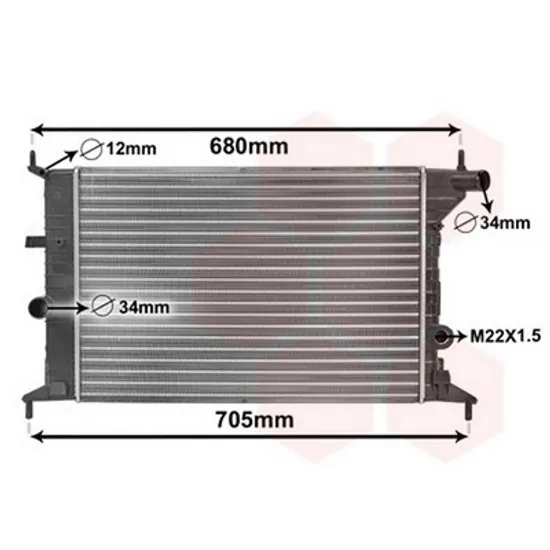 Radiator Motor OPEL VECTRA B 1995->2003 Radiator apa 1,6-1,8-2.016V 54x38 1996->1998 Perioada 1995 1996 1997 1998 1999 2000 2001 2002 2003