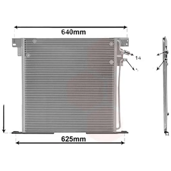 Radiator aer conditionat FORD TOURNEO COURIER 2014-> 1.5 TDCi 70KW 95CP , pentru motor XVCA, XVCB, XVCC, XVCD perioada 2015 2016,2017,2018,2019 2020