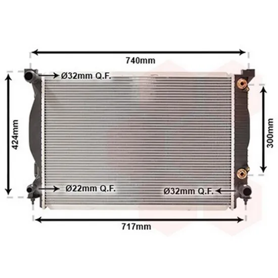 Radiator Motor AUDI A6 C5 1997->2005 Radiator apa pentru 3.0i30V - 3.2i24V CV automata 63x44.5x32 Perioada 1997 1998 1999 2000 2001 2002 2003 2004 2005