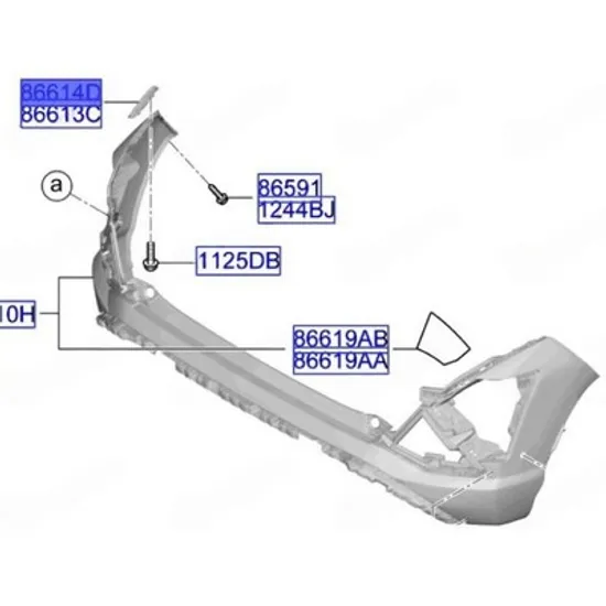 Suport Bara spate HYUNDAI KONA 2023-> Suport Bara spate lateral plastic (O) DREAPTA Perioada 2023 2024 2025
