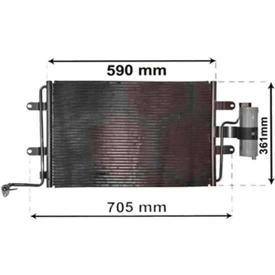 Radiator aer conditionat CHEVROLET CAPTIVA C100 2006-> 2.4 4WD 100KW 136CP , pentru motor LD9(147CUL4) perioada 2006 2007,2008,2009,2010 2011