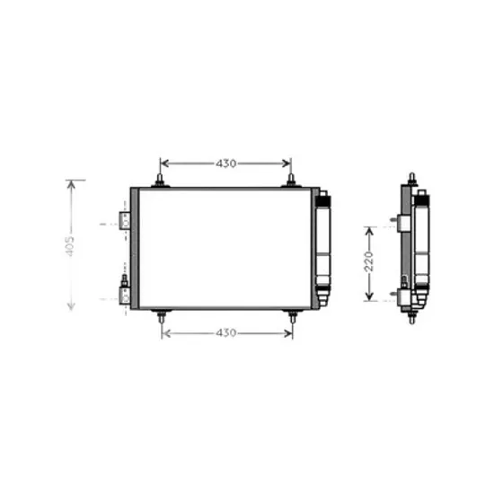 Radiator Aer Conditionat CITROEN C5 1 2001->2005 Radiator aer conditionat benzina/ diesel (51x36.8) Perioada 2001 2002 2003 2004 2005