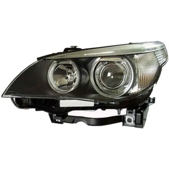 Faruri BMW 5 E60 2001->2010 Far stanga Bi-Xenon/ H7 cu semnal alb, LED alb, fara starter, cu modul Bi-Xenon ADAPTIV ->05 Perioada 2003 2004 2005 2006 2007