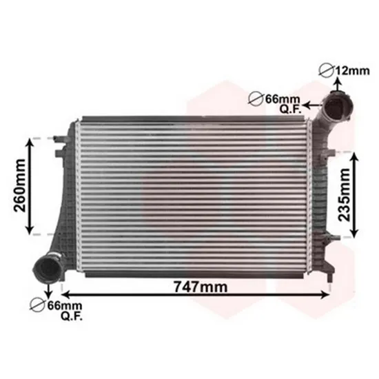 Intercooler AUDI A3 8P1 2003->2012 Radiator intercooler 1,9-2,0TDi (61,5x40,5x32) Perioada 2003 2004 2005 2006 2007 2008 2009 2010 2011 2012