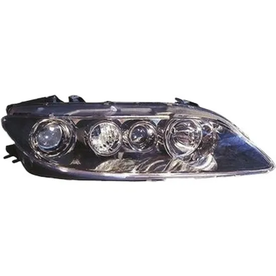 Far dreapta MAZDA 6 GG 2002->2008 perioada 2002 2003 2004 2005 2006 2007 de la an de fabricatie 08/2005, cu motor reglaj, titan, semnal transparent, cu reglaj electric, cu bec H1/H1