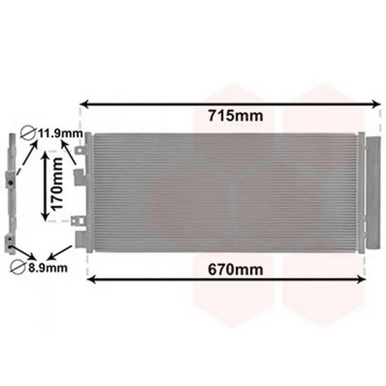 Radiator Aer Conditionat OPEL CORSA E 2014->2018 Radiator aer conditionat benzina/diesel 637x280x12 2 suporti Perioada 2015 2016 2017 2018 2019