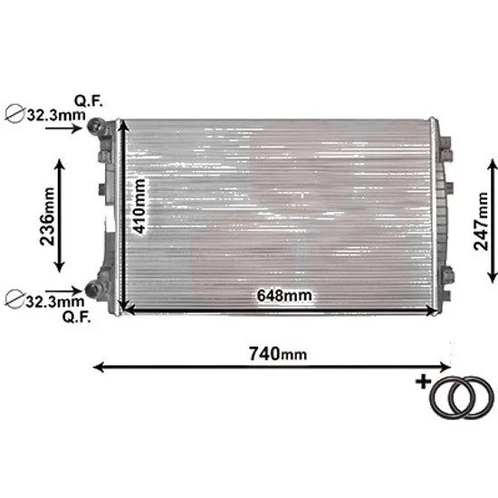 Radiator apa SEAT LEON 2012-> 1.6 TDI 66KW 90CP , pentru motor CLHB, CXXA, DDYB perioada 2012 2013,2014,2015,2016 2017