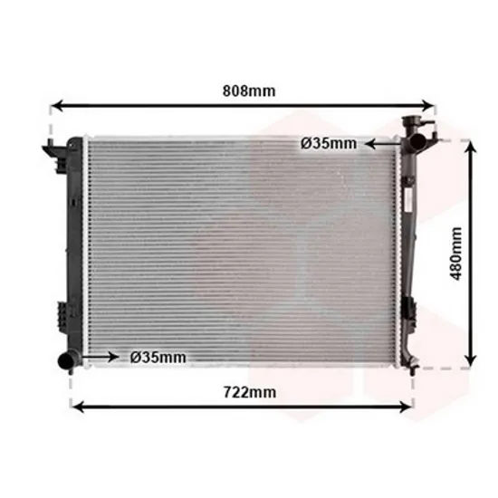 Radiator Motor HYUNDAI ix35 / TUCSON 2009-> Radiator apa pentru 1.6 - 2.0 16V benzina (63x48) CV manuala Perioada 2010 2011 2012 2013 2014 2015 2016