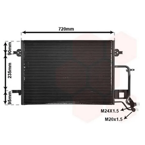 Radiator Aer Conditionat AUDI A6 C5 1997->2005 Radiator aer conditionat (56.5X42) ->2000 1.8 20V - 2.4 30V – 1.9D Perioada 1997 1998 1999 2000
